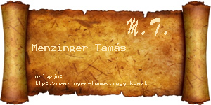 Menzinger Tamás névjegykártya